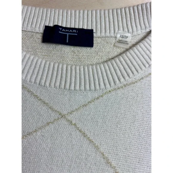 Tamari sweater for women‎ XS Ivory Crisscross Detailing - Picture 8 of 8